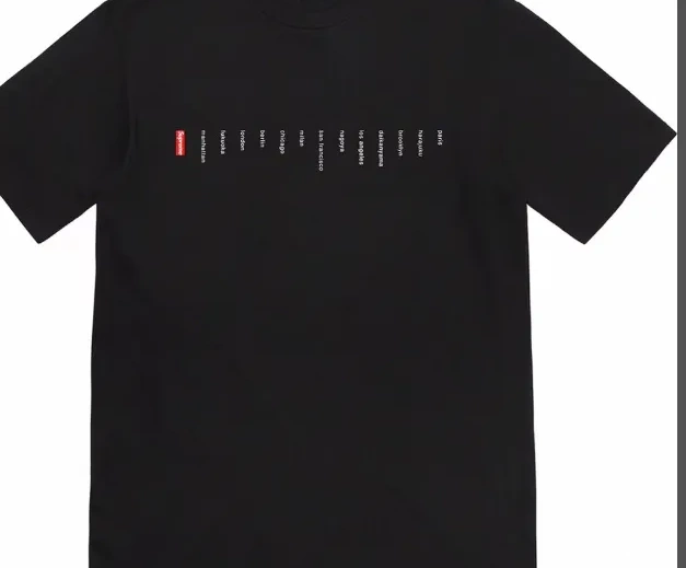 White City Label Location 23SS Store Small S Black TEE L M XL T-shirt and Short sleeved 0912